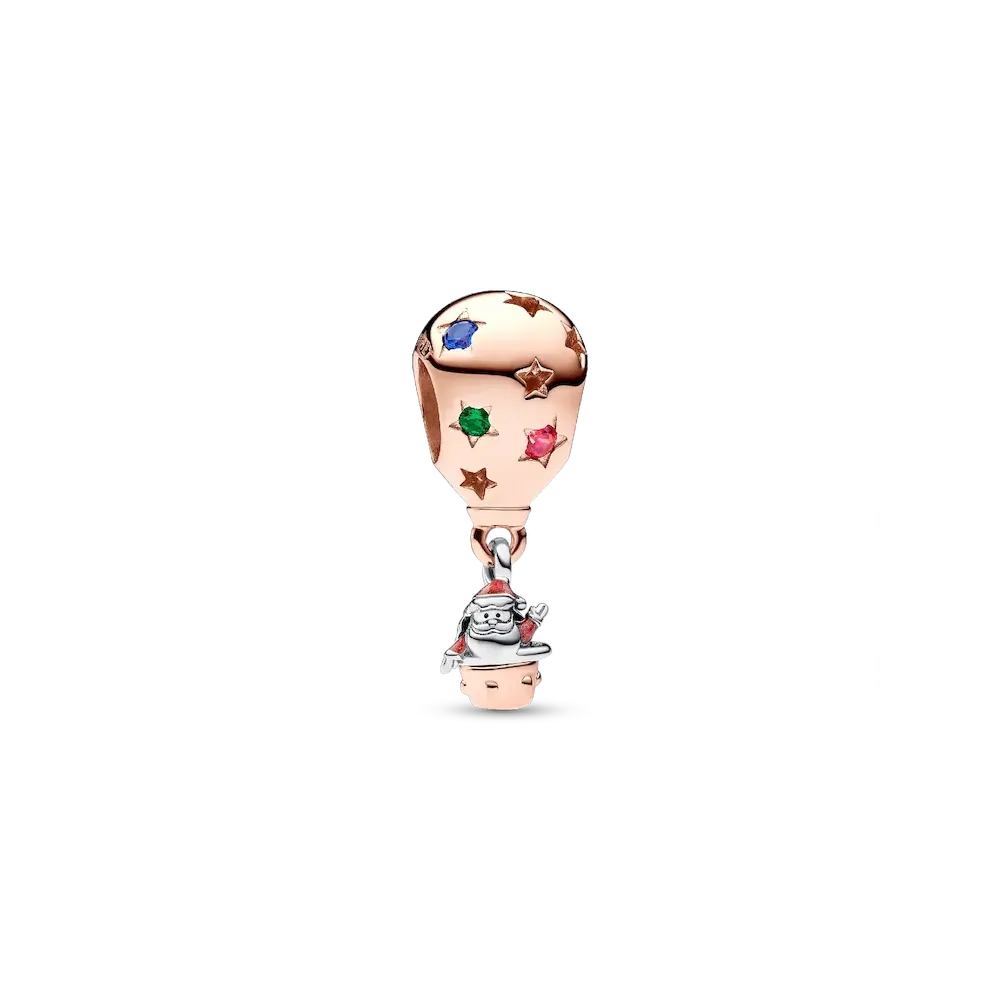 Two-tone Santa Claus in Hot Air Balloon Charm