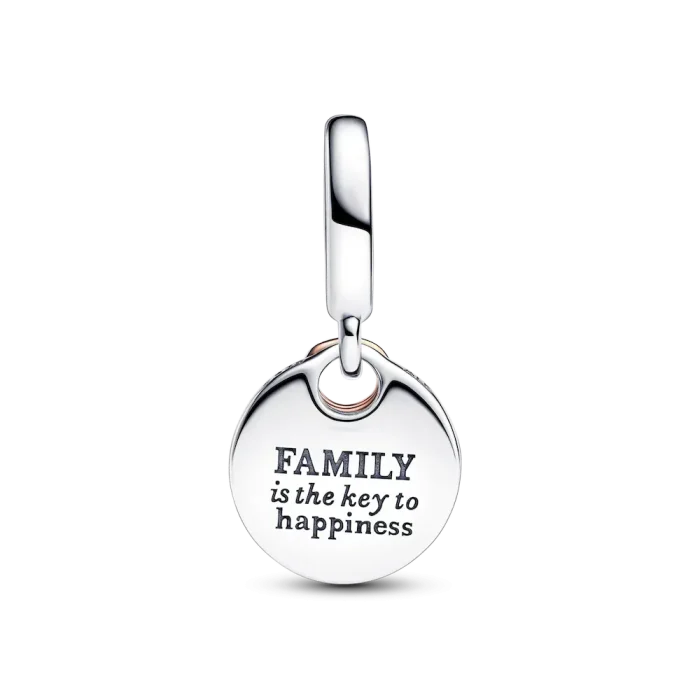 Two-tone Key to Happiness Double Dangle Charm - Image 4