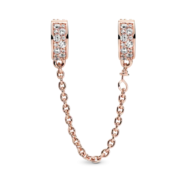 Clear Pavé Safety Chain Clip Charm - Image 4