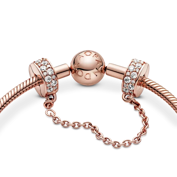 Clear Pavé Safety Chain Clip Charm - Image 5