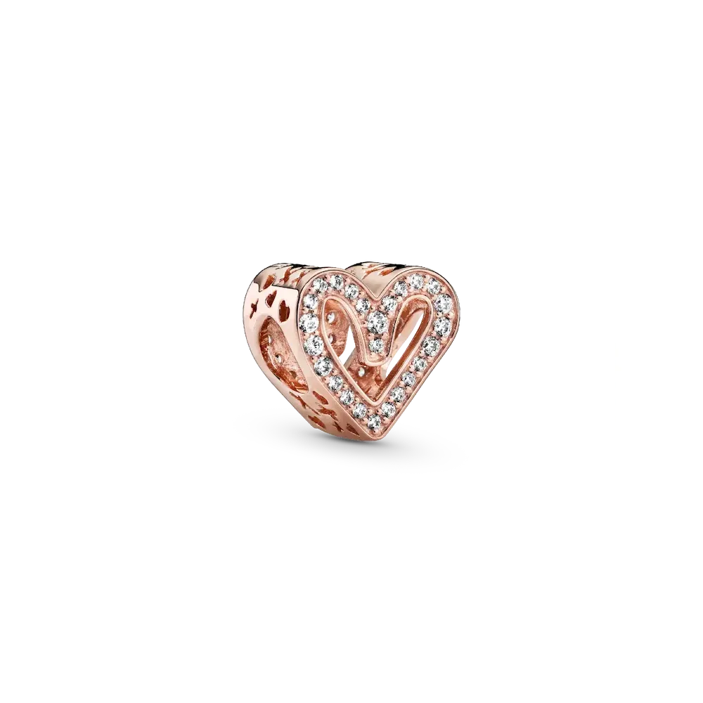 Sparkling Freehand Heart Charm
