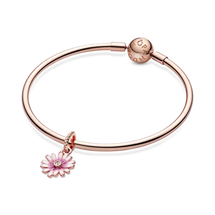 Pink Daisy Flower Dangle Charm - Image 6