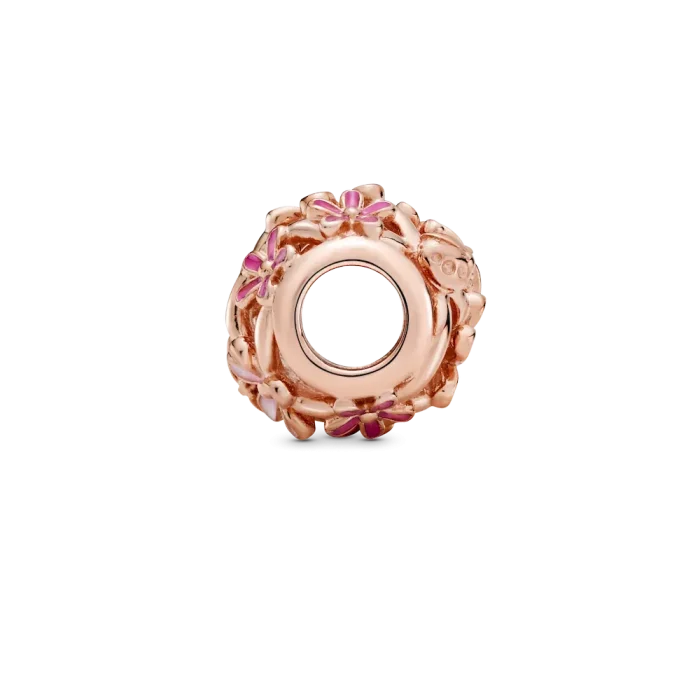 Openwork Pink Daisy Flower Charm - Image 4