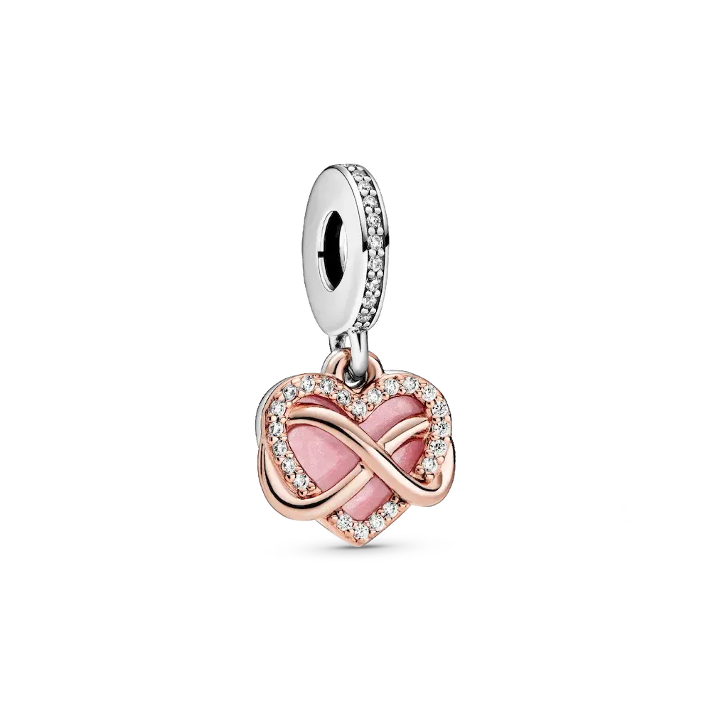 Sparkling Infinity Heart Dangle Charm