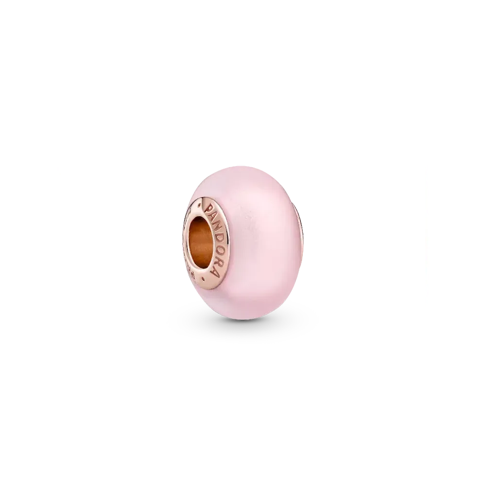 Matte Pink Murano Glass Charm