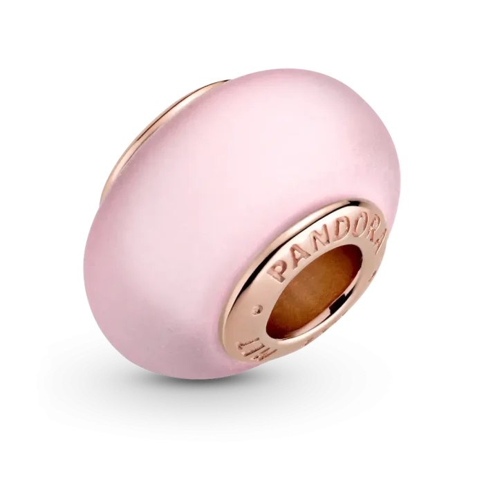 Matte Pink Murano Glass Charm - Image 7