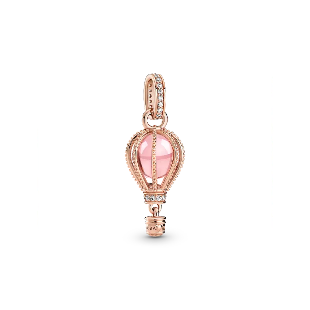 Sparkling Pink Hot Air Balloon Dangle Charm