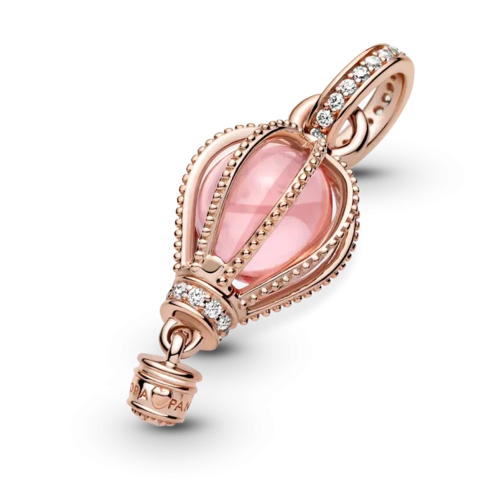 Sparkling Pink Hot Air Balloon Dangle Charm - Image 7