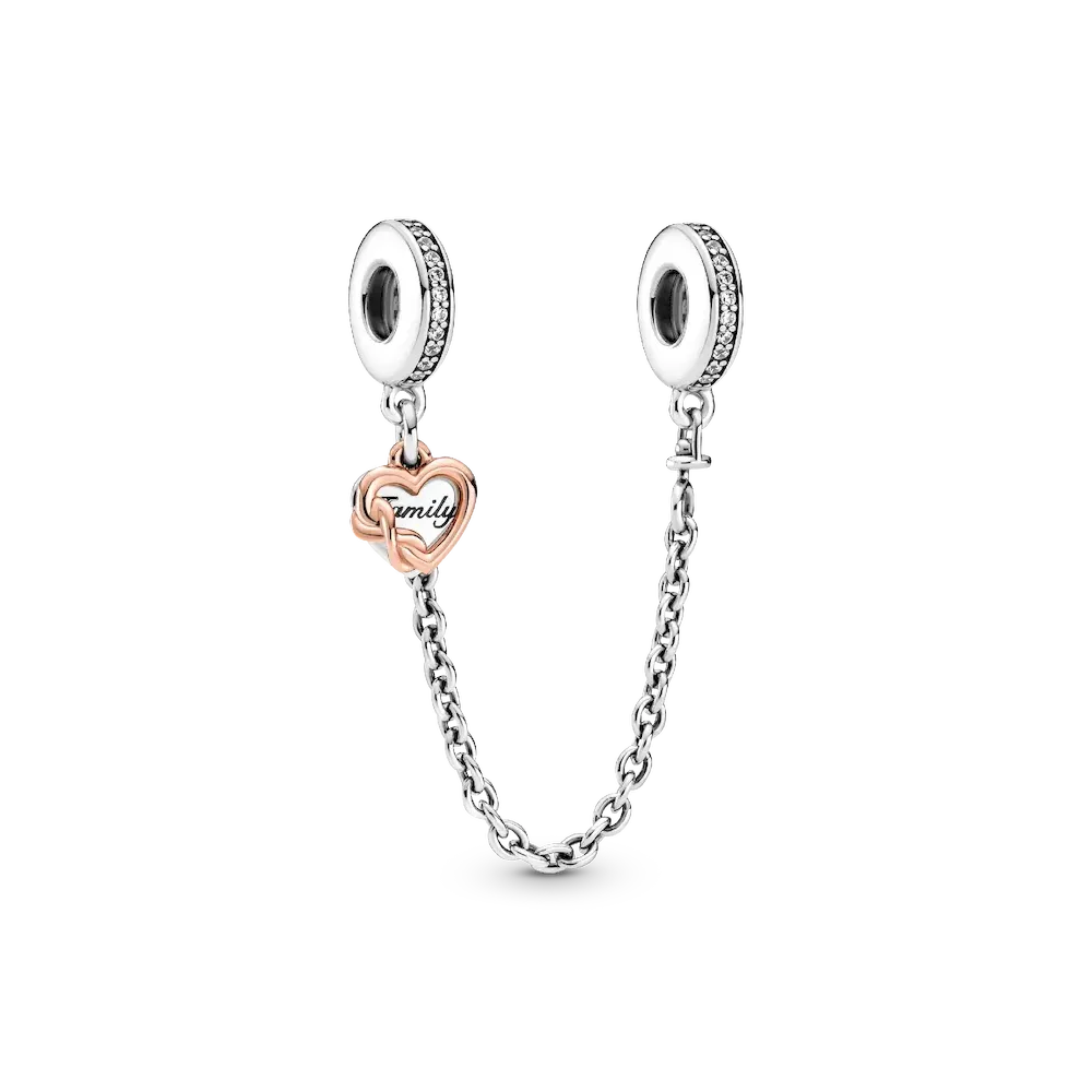 Family Heart Safety Chain Charm