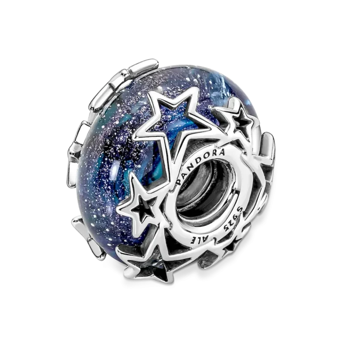 Galaxy Blue & Star Murano Charm - Image 6