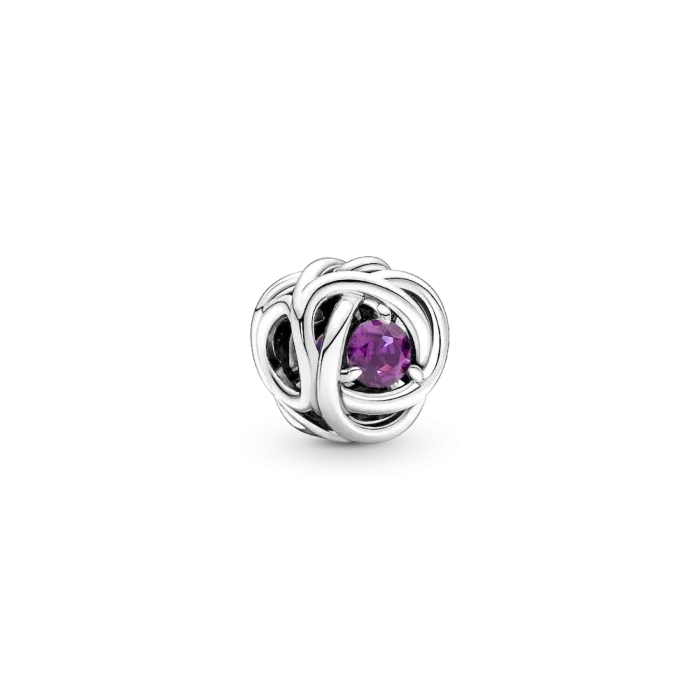 February Birthstone Eternity Circle O Pendant Set - Image 2