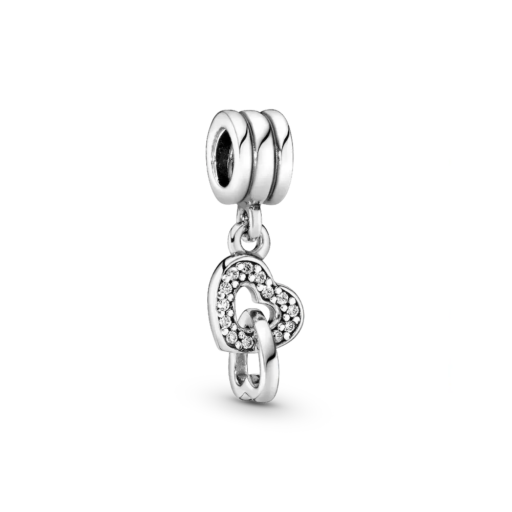 Interlocking Hearts Dangle Charm