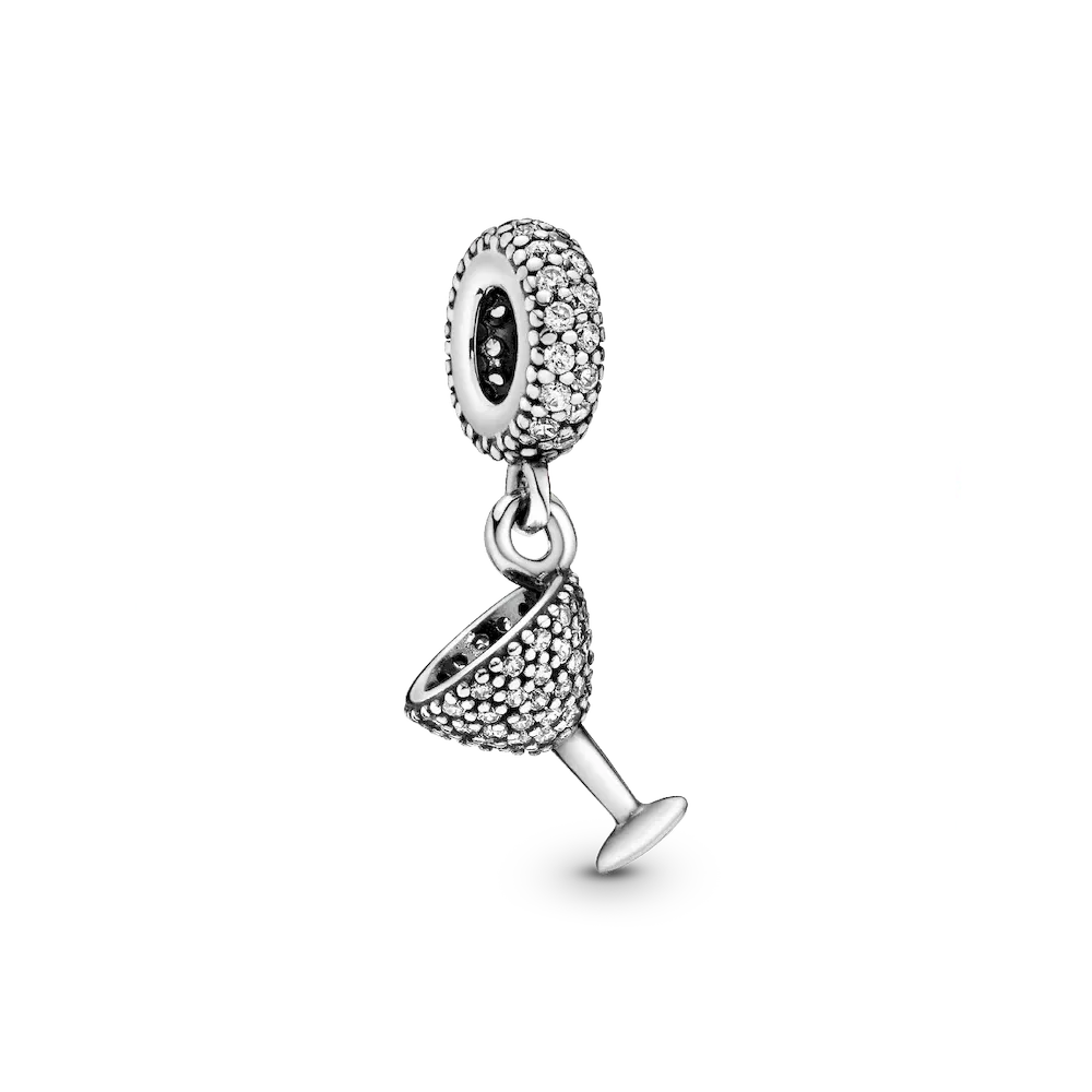 Pavé Cocktail Glass Dangle Charm