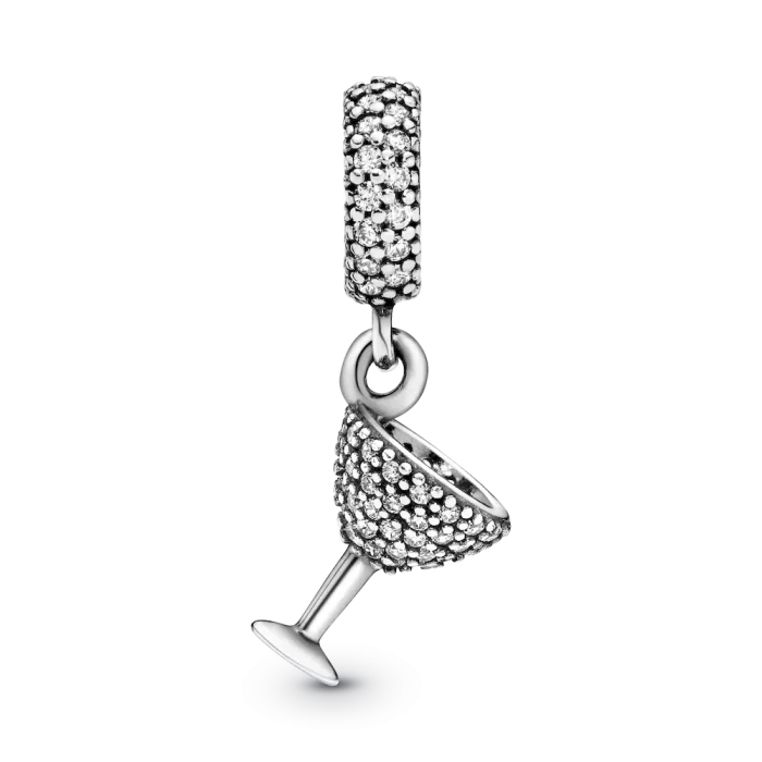Pavé Cocktail Glass Dangle Charm - Image 4