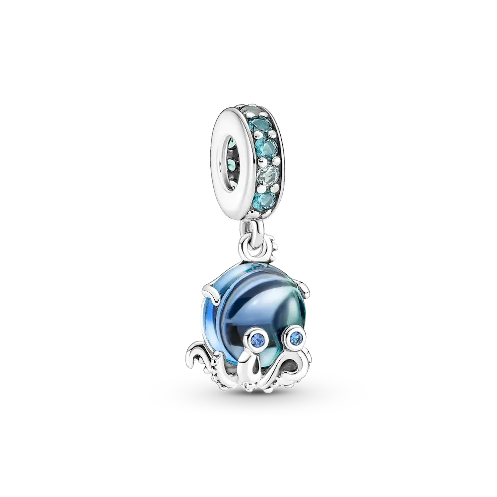 Murano Glass Cute Octopus Dangle Charm