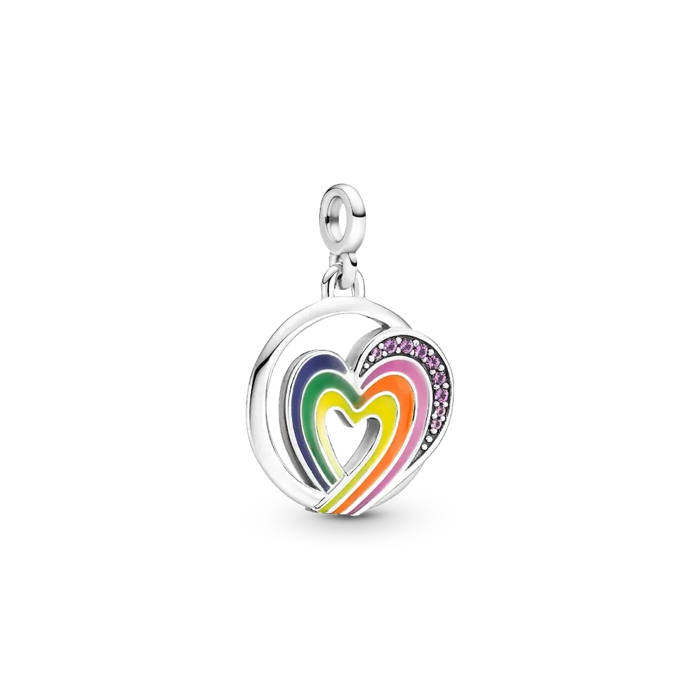 FINAL SALE - Pandora ME Rainbow Heart of Freedom Medallion Charm