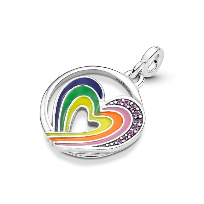 FINAL SALE - Pandora ME Rainbow Heart of Freedom Medallion Charm - Image 4