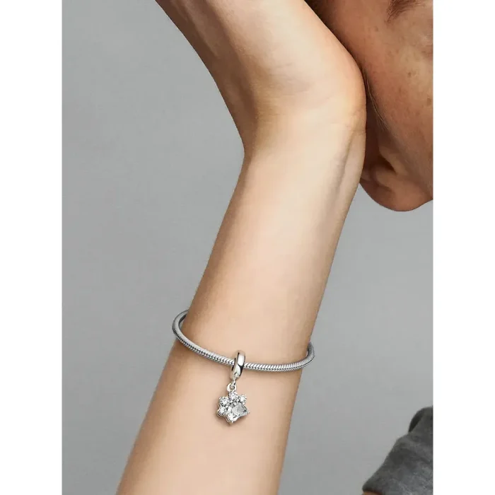 Sparkling Pet Paw Print Dangle Charm - Image 2