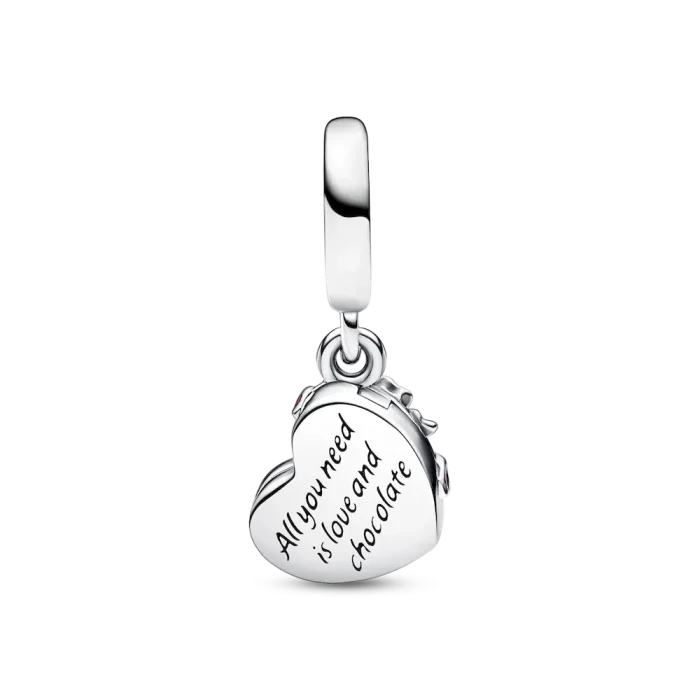 Openable Heart Chocolate Gift Box Dangle Charm - Image 2