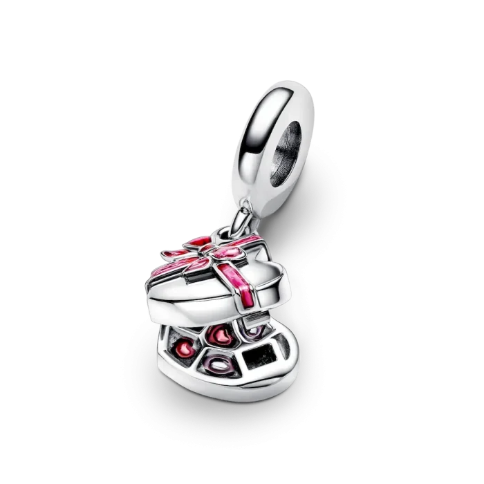 Openable Heart Chocolate Gift Box Dangle Charm - Image 4
