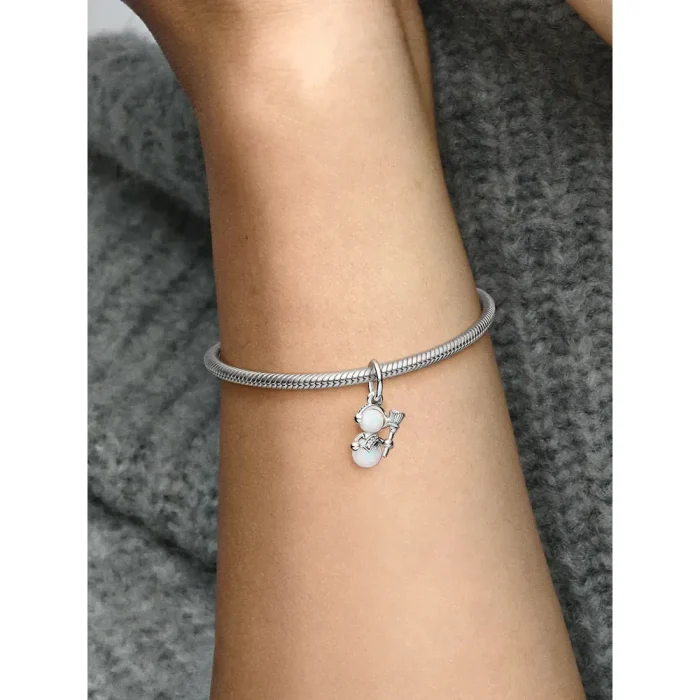 Opalescent Snowman Dangle Charm - Image 2