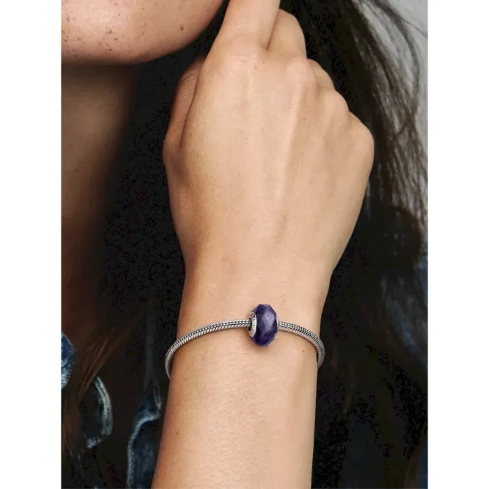 Faceted Blue Murano Glass Charm - Image 2