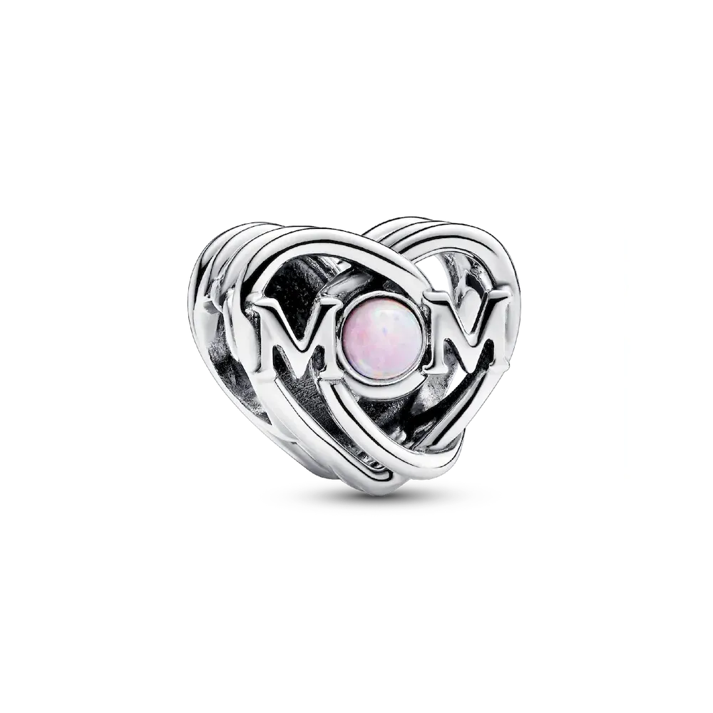 Openwork Mom & Heart Charm