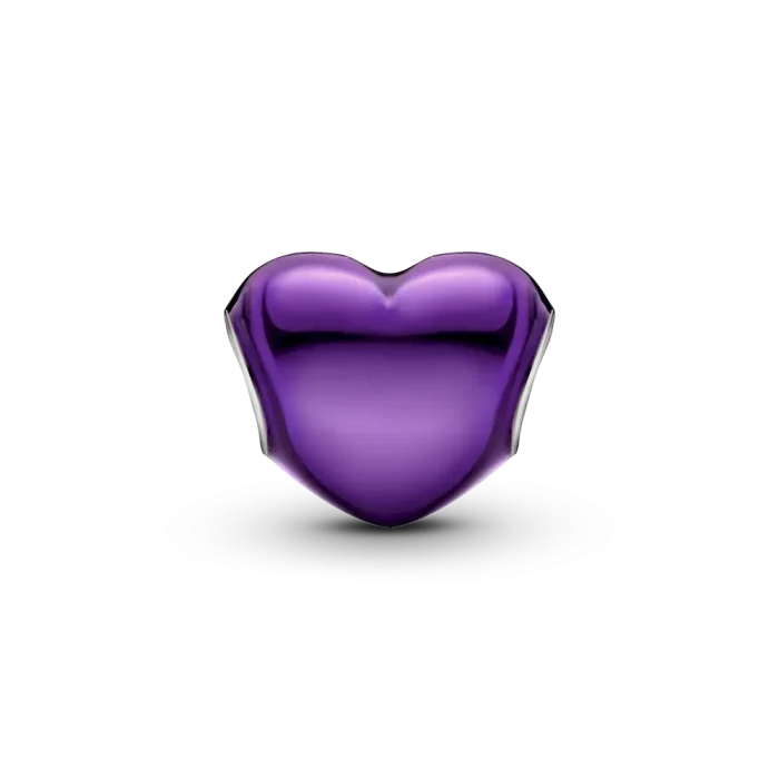 Metallic Purple Heart Charm - Image 6