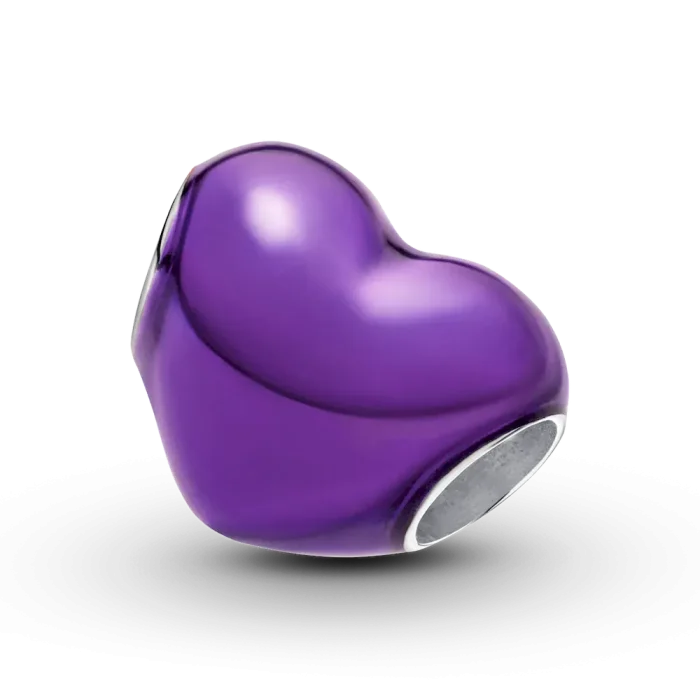 Metallic Purple Heart Charm - Image 7