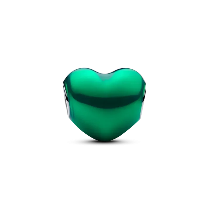 Metallic Green Heart Charm - Image 5