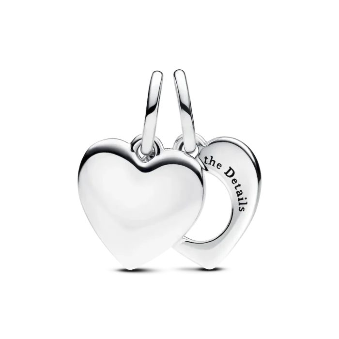 Engravable Heart Magnifying Glass Double Dangle Charm - Image 6