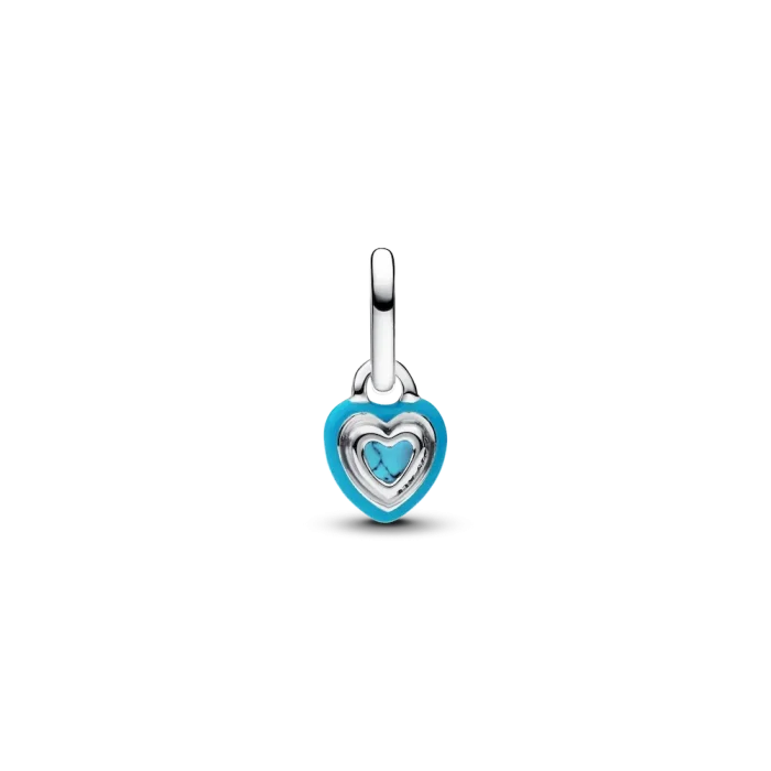 Turquoise-colored Heart Mini Dangle Charm - Image 6