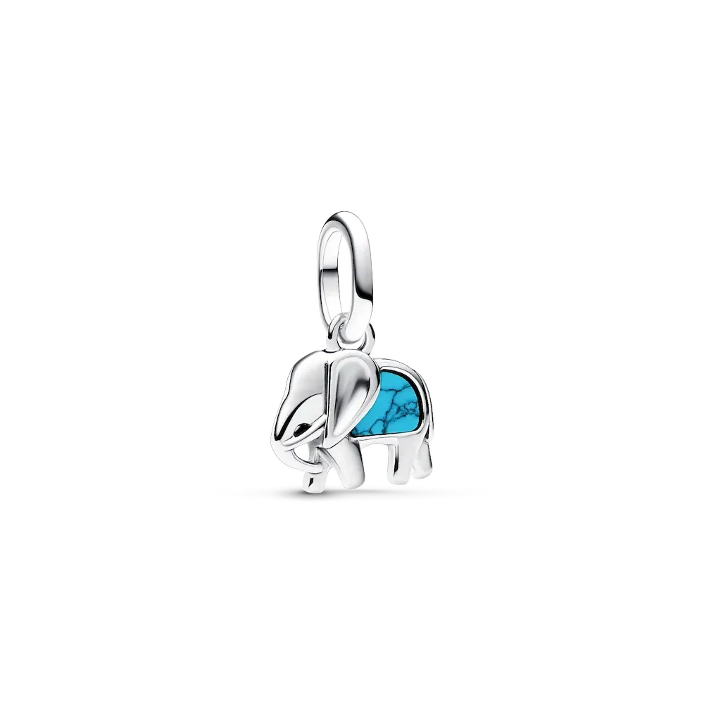 Turquoise-colored Elephant Mini Dangle Charm