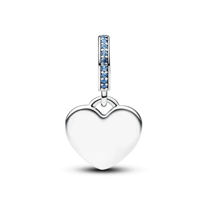 Heart Blue Stone Dangle Charm - Image 2