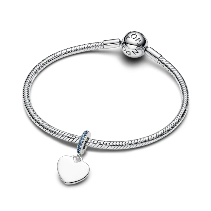 Heart Blue Stone Dangle Charm - Image 3