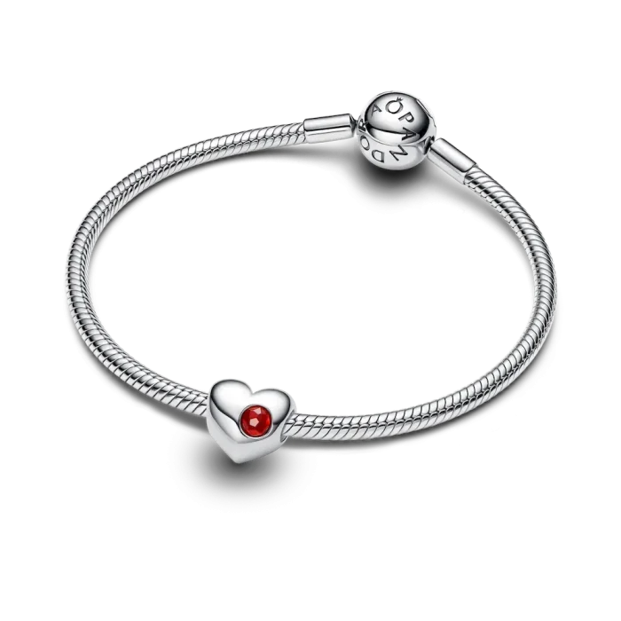 Engravable Red Stone Heart Charm - Image 6