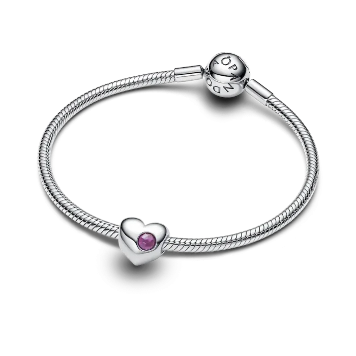 Engravable Purple Stone Heart Charm - Image 6