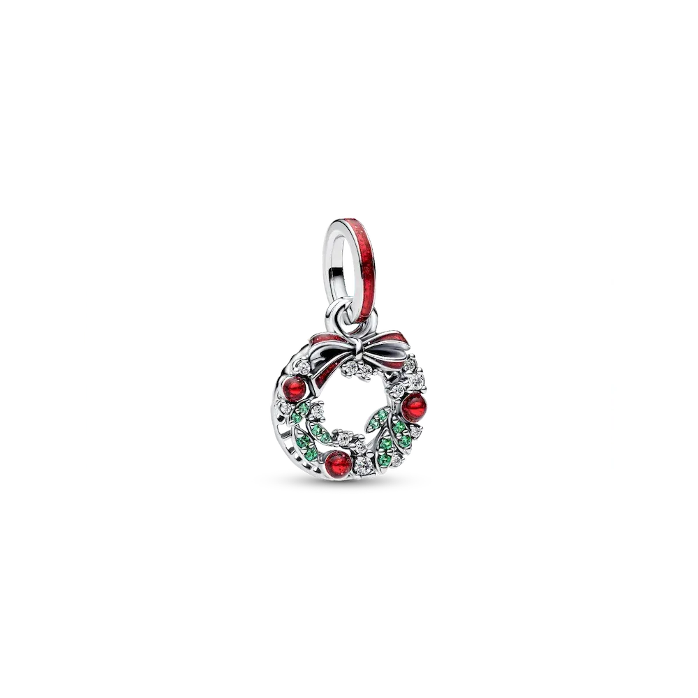 Holiday Wreath Double Dangle Charm