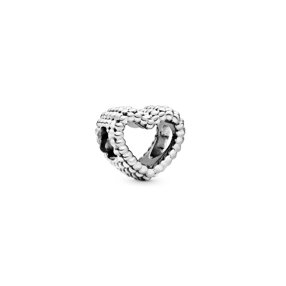 Beaded Open Heart Charm