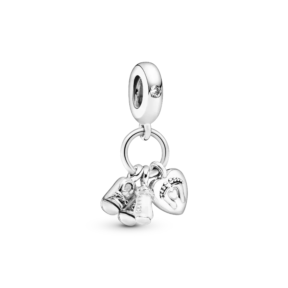 Baby Bottle and Shoes Dangle Charm