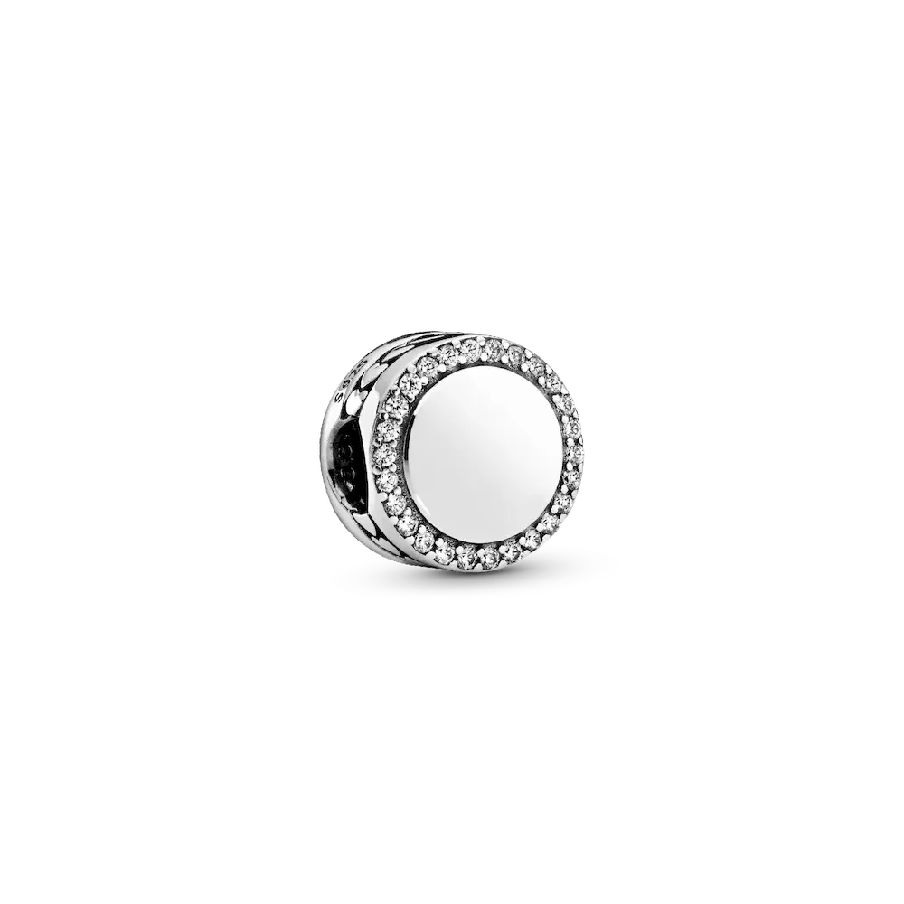 Engravable Sparkling Button Charm