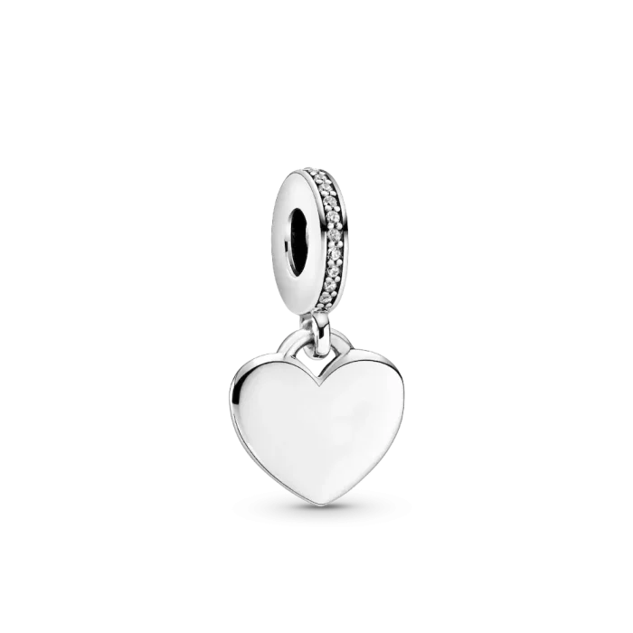 Engravable Heart Tag Dangle Charm Snake Chain Slider Bracelet Set - Image 2
