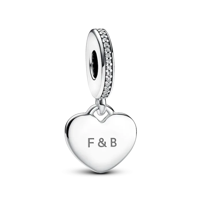 Engravable Heart Tag Dangle Charm - Image 4