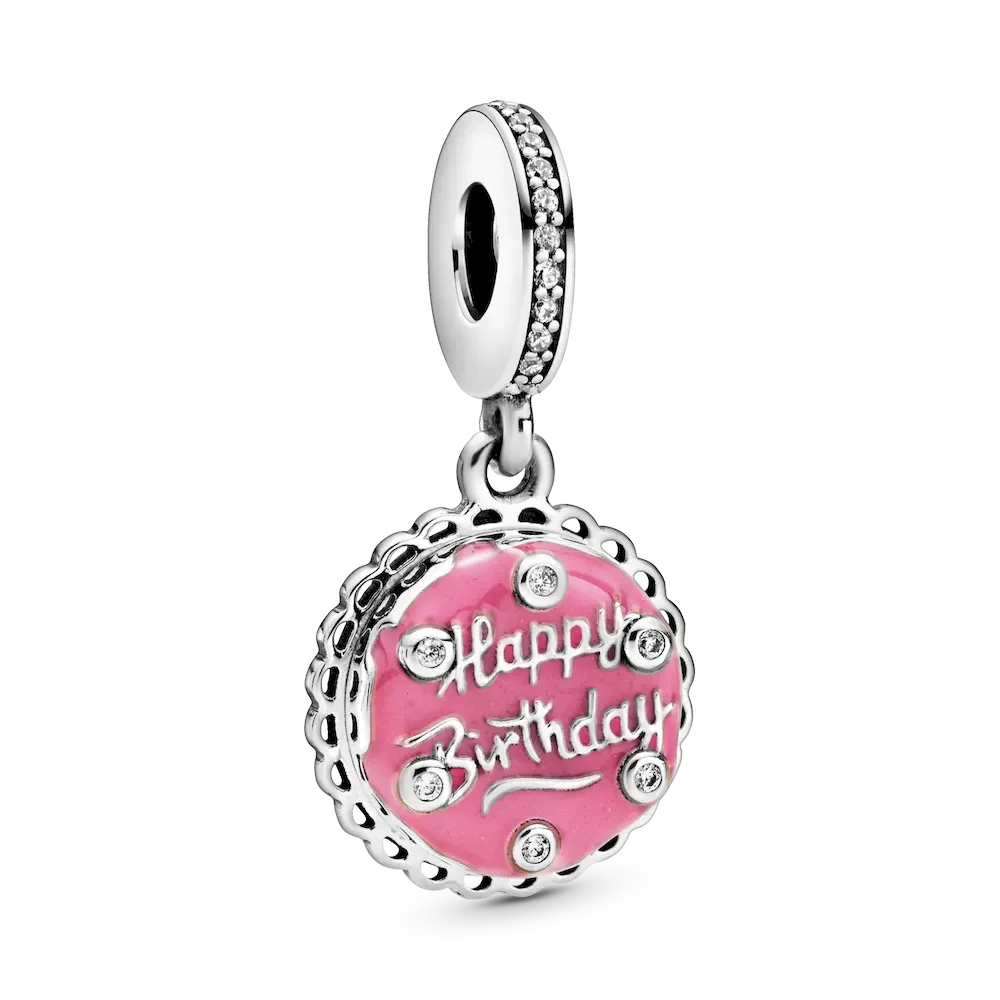 Pink Birthday Cake Dangle Charm