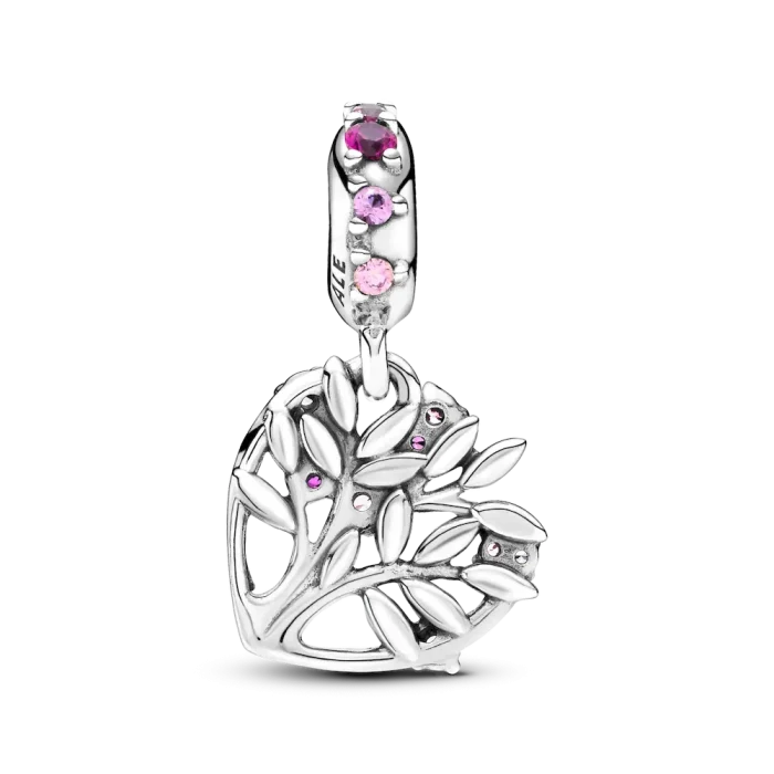 Pink Heart Family Tree Dangle Charm - Image 6