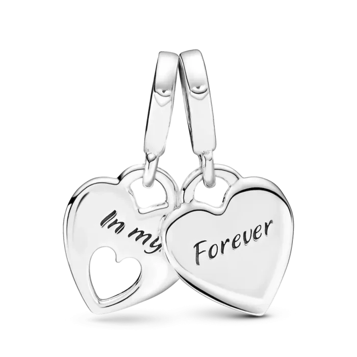Double Heart Split Dangle Charm - Image 4