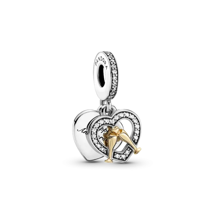 Two-tone Happy Anniversary Charm & Bracelet Set - Image 4