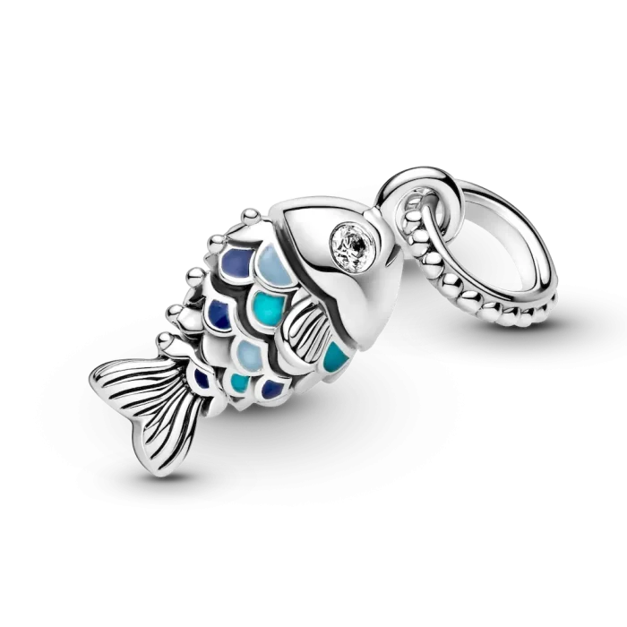 Blue Scaled Fish Dangle Charm - Image 5