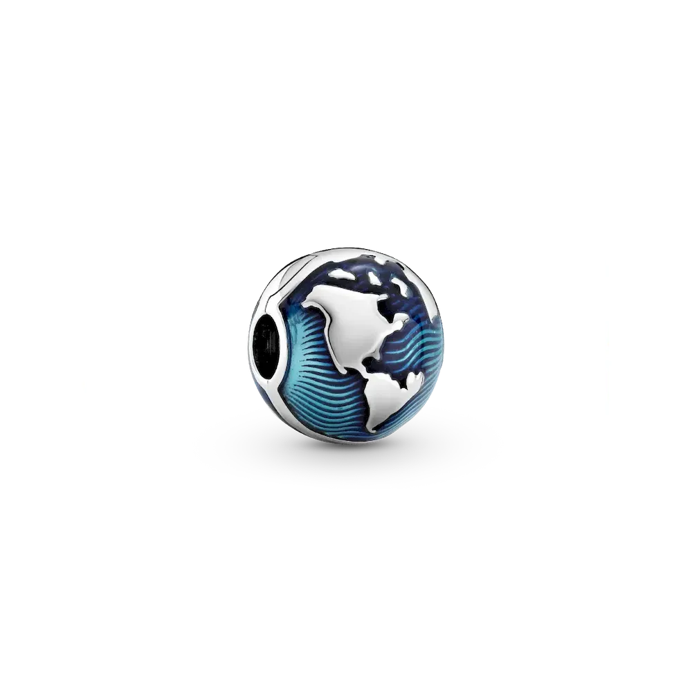 Blue Globe Clip Charm
