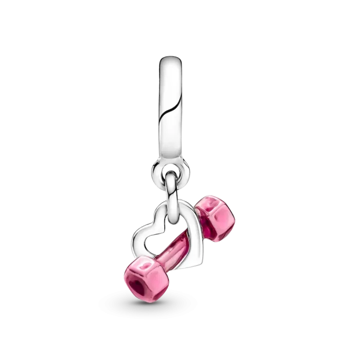 Dumbbell & Heart Dangle Charm - Image 5